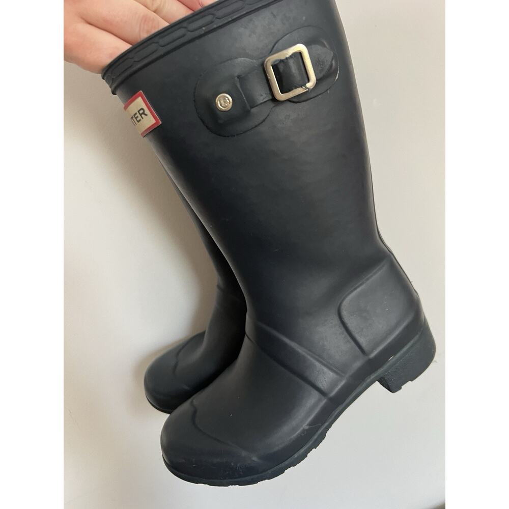 Kids Hunter Boots Black Waterproof Rain Boot Unisex Youth Size 13 UK 12 - Picture 5 of 9
